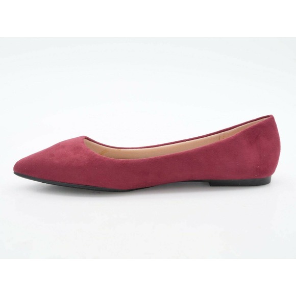 Forever Womens 6 Flats Red Faux Suede Comfort Slip On Pointed Toe Business Shoes - Picture 5 of 8